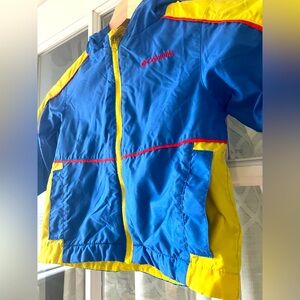 Columbia Kids Blue Yellow, and Red lightly Fleece-Lined Jacket in GUC